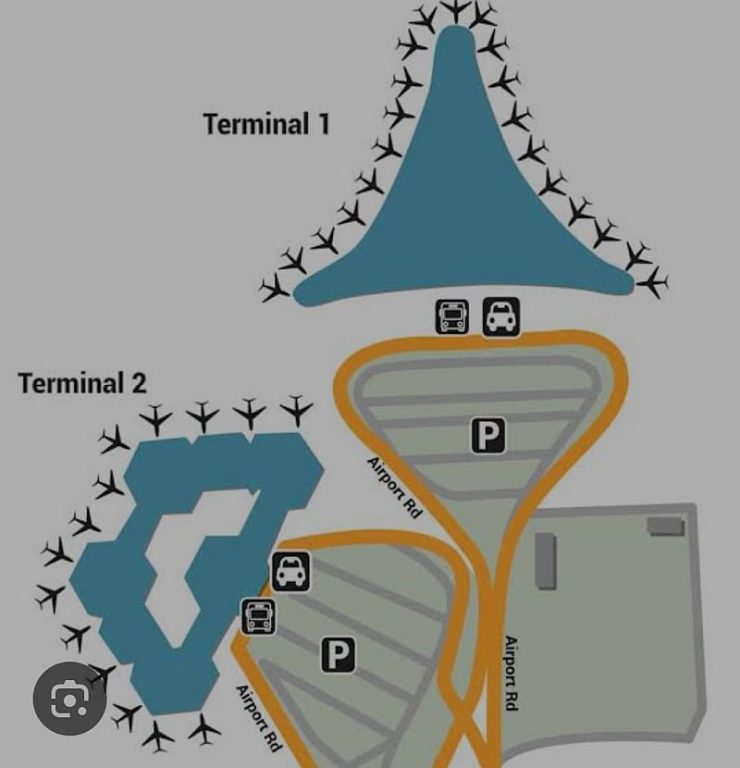 bagaimana menuju ke terminal 2 dari terminal 1 Heydar aliyev international airport