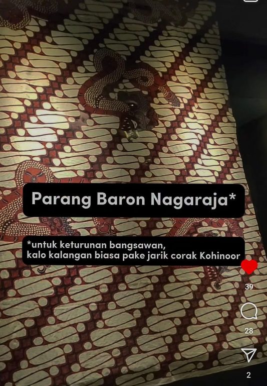 batik yang dipakai saat sunat anak raja